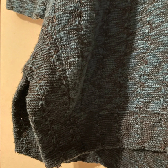 Habitat Blue Cotton Blend Knit Sweater Round Neckline Split Hem Size Small - Picture 3 of 9